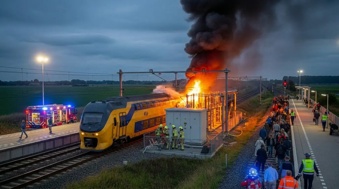 Yangın Tüm Hattı Felç Etti: Utrecht-Gouda Seferleri Durdu, 1000 Yolcu Mahsur Kaldı